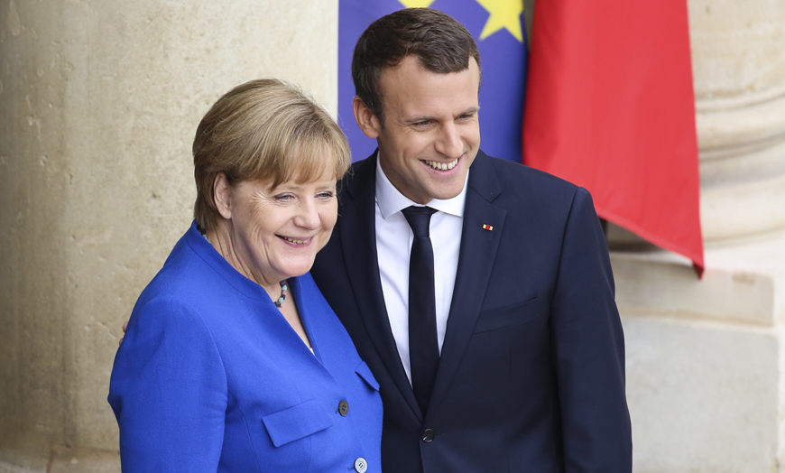 Merkel y Macron, en baja, apuestan a fortalecer el vínculo entre sus países