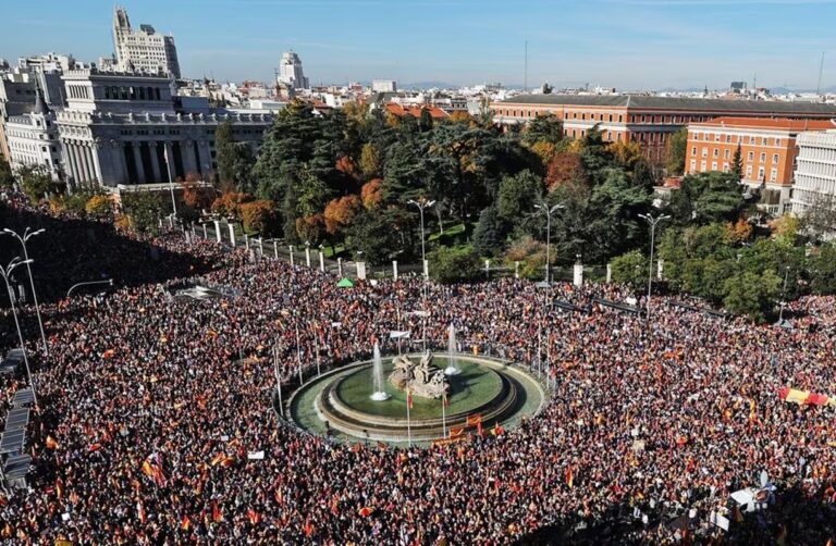 Protestas en Madrid contra la amnistía a independentistas
