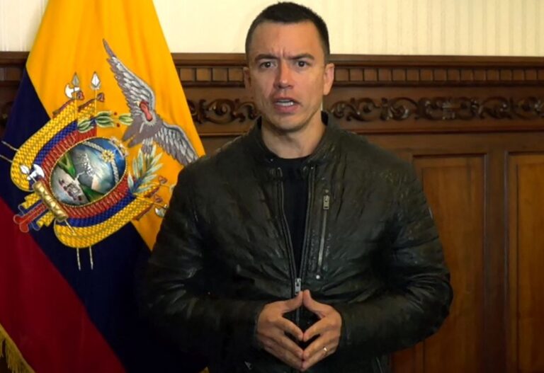 El presidente Noboa dijo que Ecuador está frente a un “conflicto armado interno”